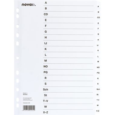 NOVOOO, NOVOOO Kartonregister A4 40625 weiss A-Z 20-teilig