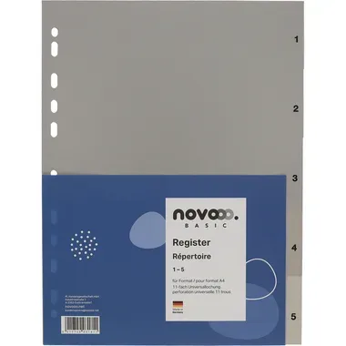 NOVOOO, NOVOOO Register PP A4 40931 grau 1-5