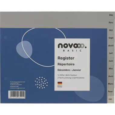 NOVOOO, NOVOOO Register PP 1/2 H&ouml;he 40975 grau D&eacute;c-Jan FR