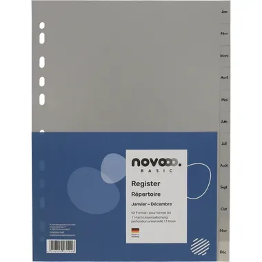 NOVOOO, NOVOOO Register PP A4 40952 grau Jan-D&eacute;c FR