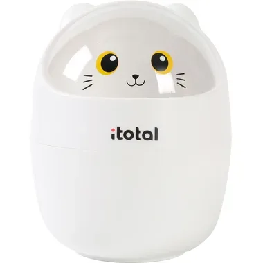 I-Total, I-TOTAL Mini-M&uuml;lleimer 16x12cm XL2702 White Cat