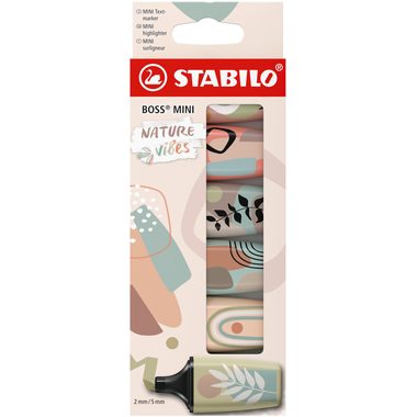 STABILO, STABILO Boss mini Leuchtmarker 2-5mm 07/06-31 Naturevibes, Etui 6 St&uuml;ck