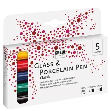 KREUL, KREUL Glass & Porcelain Pen Classic 5er Set