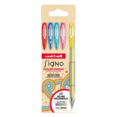 uni-ball, UNI-BALL Gelroller Signo Sparkling 1mm UM-120SP 5P 5 Farben