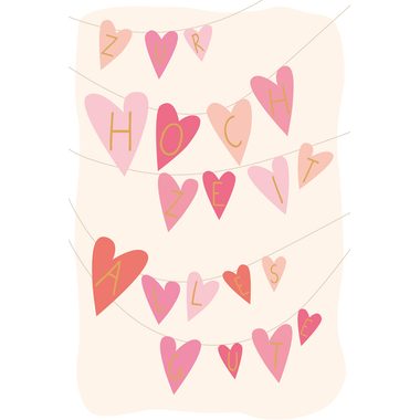 ABC, ABC Hochzeitskarte B6 51656 W&auml;scheleine mit Herzen