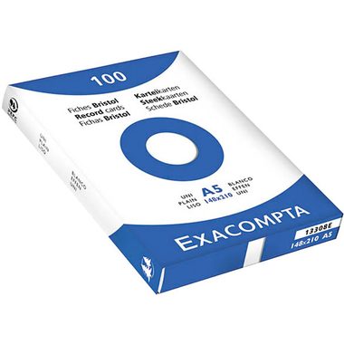 Exacompta, EXACOMPTA Karteikarten blanko A5 13308E weiss 100 St&uuml;ck