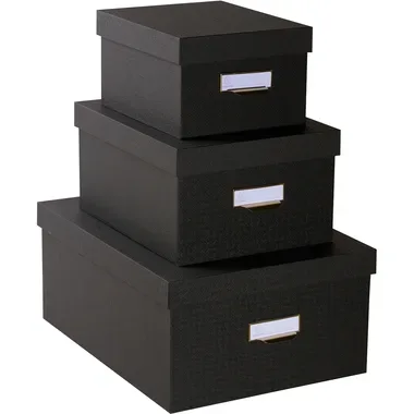 Exacompta, EXACOMPTA Ablagebox Officebyme 79601E schwarz 3er-Set