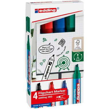 edding, EDDING Flipchart Marker 383 1-5mm 383-E4 4 Farben