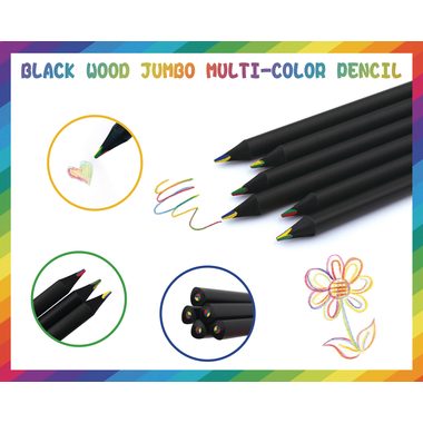 ROOST, ROOST Farbstift dick TSKY-C02 4-farbig, 3-eckig black