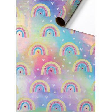 LIVIQUE, Geschenkpapier bring joy Rosa/Blau/Lila/Mehrfarbig Papier 70 cm 150 cm - Farbe: holo - Geschenkpapier