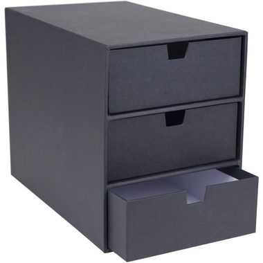 Bigso Box of Sweden, BIGSO BOX OF SWEDEN Schubladenbox 15751600 Ingrid 3 Schubl. d.grau