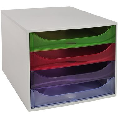 Exacompta, EXACOMPTA Schubladenbox 228699D ECOBOX 4 Schubladen, transp.