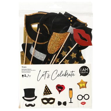 I am Creative, I AM CREATIVE Glitter selfie sticks 6010.23 10-teilig