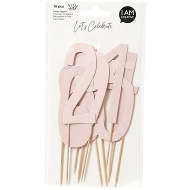 I am Creative, I AM CREATIVE Torten Topper,Zahl,rosa,13cm 6010.942 10 St&uuml;ck