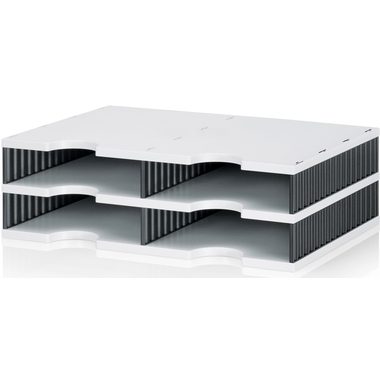 Styro, STYRO Abglagesystem Styrodoc 268-0202.98 Duo 4 F&auml;cher schwarz/grau