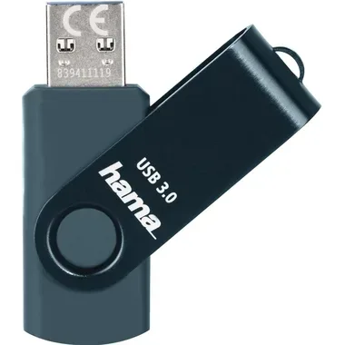 Hama, HAMA USB-Stick Rotate 182465 3.0, 128GB, 90MB/s, Petrol