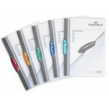 DURABLE, DURABLE Klemmhefter SWINGCLIP A4 228400 farbig assortiert 5 St&uuml;ck