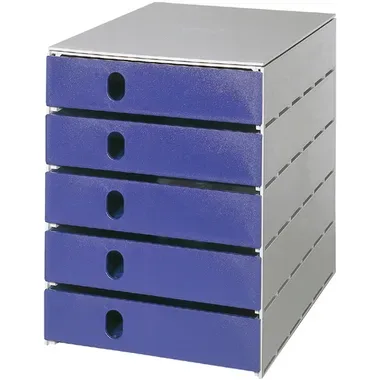 Styro, STYRO Systembox styroval pro 14-8000.38 grau/blau 5 Schubladen
