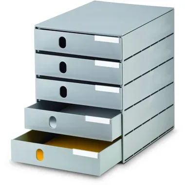 Styro, STYRO Systembox styroval pro &ouml;ko 14-8000.85 grau/grau 5 Schubladen