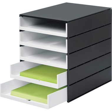 Styro, STYRO Schubladenbox PRO schwarz 8001.92 5 F&auml;cher