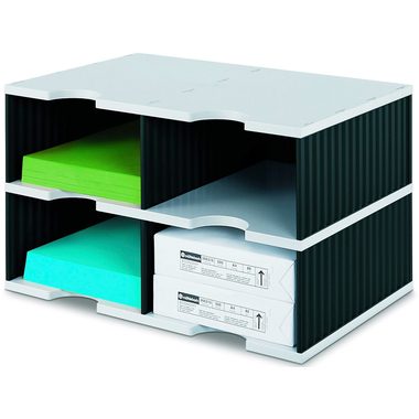 Styro, STYRO Styrodoc duo Jumbo 268-02229 schwarz/grau 4 F&auml;cher