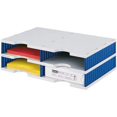 Styro, STYRO Styrodoc duo Grundheinheit 268-02021.38 grau/blau 4 F&auml;cher
