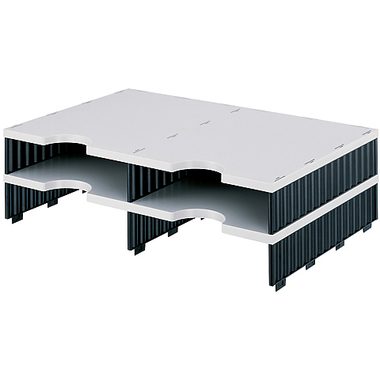 Styro, STYRO Styrodoc duo Aufbaueinheit 268-12021.98 schwarz/grau 4 F&auml;cher