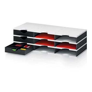 Styro, STYRO Styrodoc trio Grundeinheit 268-0303.989 SET, schwarz/grau 9 F&auml;cher