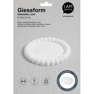 I am Creative, I AM CREATIVE Silikon Giessform 1704.31 Dekoteller rund