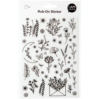I am Creative, I AM CREATIVE Rub on Sticker A5 4010.58 Blumen