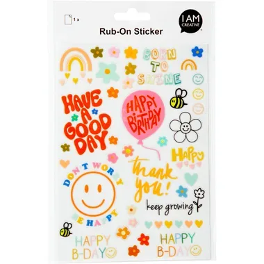 I am Creative, I AM CREATIVE Rub on Sticker A5 4010.62 Geburtstag