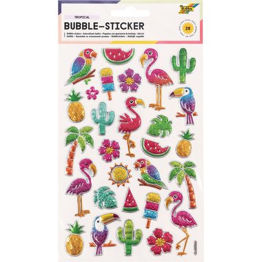 Folia, FOLIA Bubble-Sticker 14x21cm 19501 Tropical