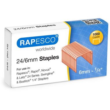 Rapesco, RAPESCO Heftklammern 24/6mm S24600Z3 1000 St&uuml;ck Kupfer