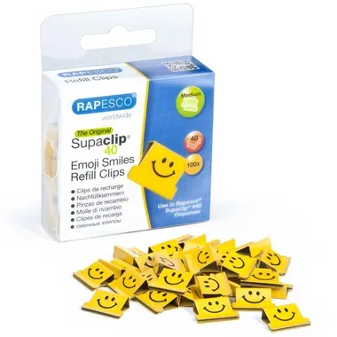 Rapesco, RAPESCO Clips Refill Emoji 1380 gelb 100 St&uuml;ck
