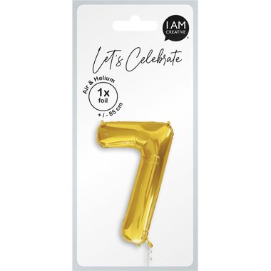 I am Creative, I AM CREATIVE Folienballon Zahl 7 85cm 1000-1052 gold