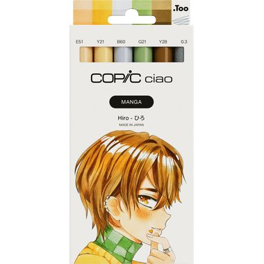 COPIC, COPIC Marker Ciao Manga Set 22075587 Hiro 6 St&uuml;ck
