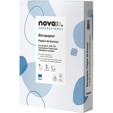 NOVOOO, NOVOOO Kopierpapier Professional A3 641913 weiss, 80g 500 Blatt