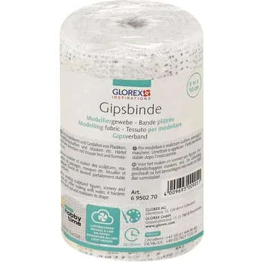 GLOREX, Glorex Gipsbinde Modelliergewebe | 5 m | 10 cm