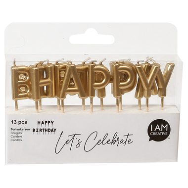 I am Creative, I AM CREATIVE Kerzen, Happy Birthday 6010.906 gold