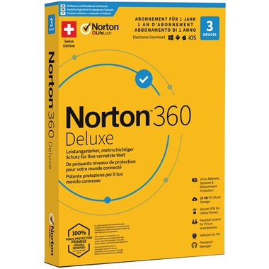 Symantec, Symantec - Norton 360 Deluxe 25GB 3 Devices, Antivirus