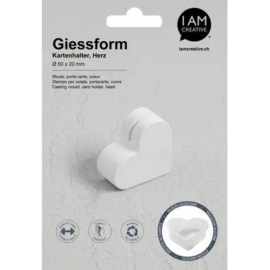 I am Creative, I AM CREATIVE Silikon Giessform 1704.24 Kartenhalter Herz