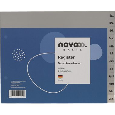 NOVOOO, NOVOOO Register PP 1/2 H&ouml;he 40972 grau Dez-Jan DE