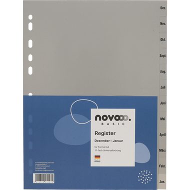 NOVOOO, NOVOOO Register PP A4 40950 grau Dez-Jan DE