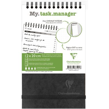 Biella, BIELLA Agenda AgeBag undatiert 786191C Task M 125 Blatt sw 12x20cm