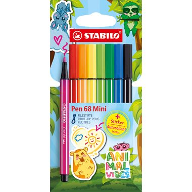 STABILO, STABILO Filzstift Pen 68 Mini Animal Vibes, 8er Set