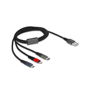 DeLock, Delock USB-Kabel USB 2.0 USB-A Stecker, USB-Micro-B Stecker, Apple Lightning Stecker, USB-C® 1.00 m Grün 87277