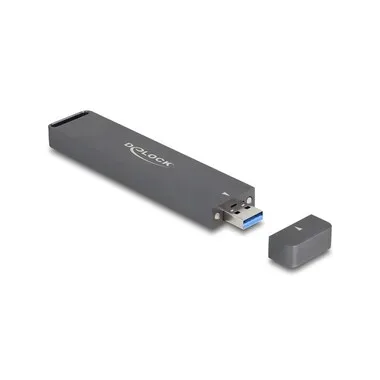 Delock Externes Gehäuse M.2 NVMe PCIe SSD, SATA SSD mit USB-A