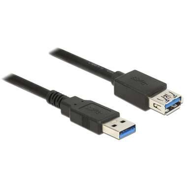 DeLock, Delock USB-Kabel USB 3.2 Gen1 USB-A Stecker, USB-A Buchse 1.00 m Schwarz vergoldete Steckkontakte 85054
