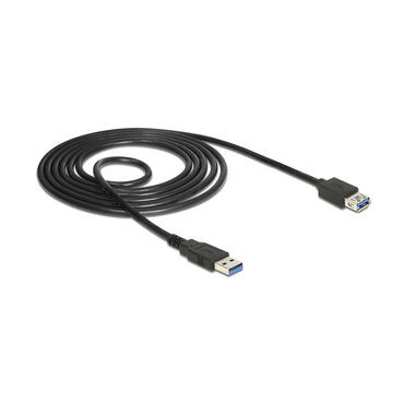 DeLock, Delock USB-Kabel USB 3.2 Gen1 USB-A Stecker, USB-A Buchse 3.00 m Schwarz vergoldete Steckkontakte 85057