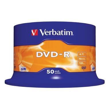 Verbatim, Verbatim DVD-R 43548 Spindle 16x 4.7 GB 50 Stück